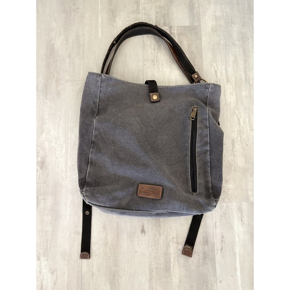 CargIt Backpack Gray Bag Canvas Travel Cargo it 15" x 14" x 4" See Description